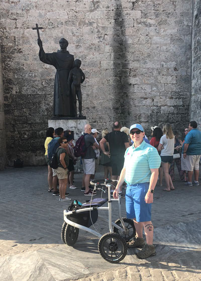 Rollator on cobblestones